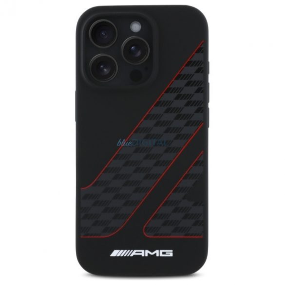 AMG AMHMP16L2SCFR Model Checkered Flag Carcasă tare compatibilă MagSafe pentru iPhone 16 Pro - negru