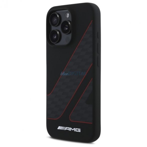 AMG AMHMP16L2SCFR Model Checkered Flag Carcasă tare compatibilă MagSafe pentru iPhone 16 Pro - negru