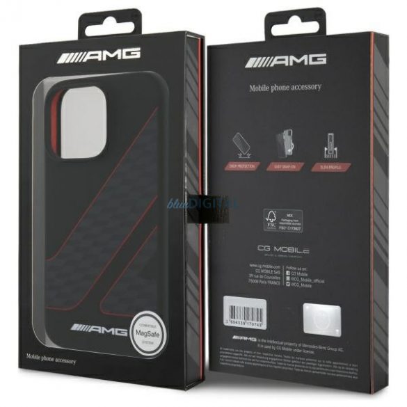 AMG AMHMP16L2SCFR Model Checkered Flag Carcasă tare compatibilă MagSafe pentru iPhone 16 Pro - negru