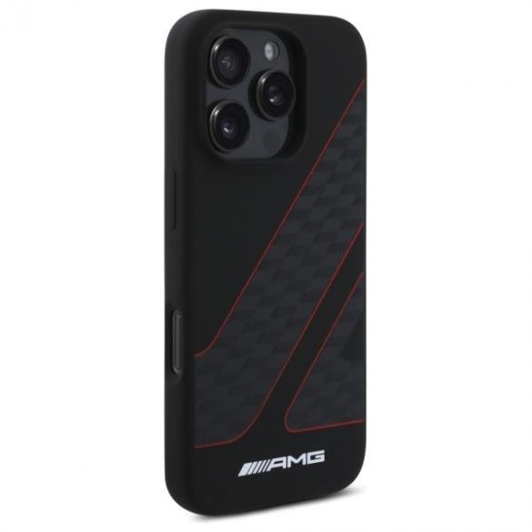 AMG AMHMP16X2SCFR Model Checkered Flag Carcasă tare compatibilă MagSafe pentru iPhone 16 Pro Max - negru