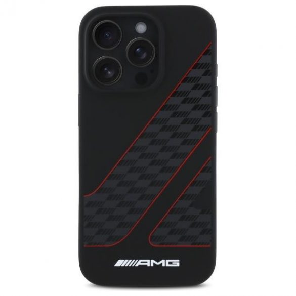 AMG AMHMP16X2SCFR Model Checkered Flag Carcasă tare compatibilă MagSafe pentru iPhone 16 Pro Max - negru