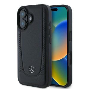 Mercedes MEHCP16SARMBK Husă din piele Urban Hard pentru iPhone 16 - Negru