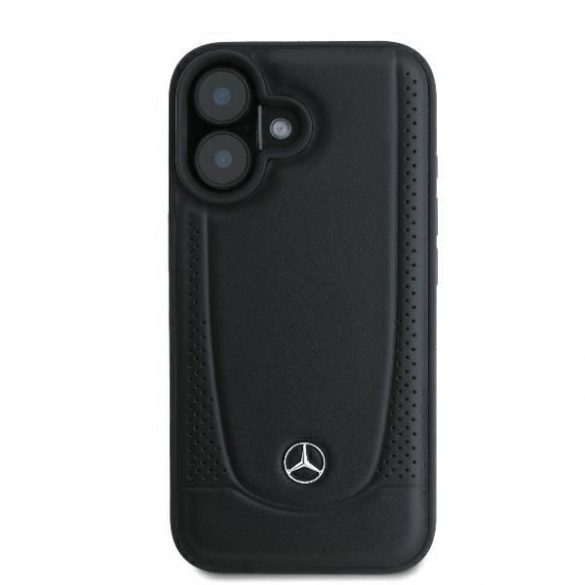 Mercedes MEHCP16SARMBK Husă din piele Urban Hard pentru iPhone 16 - Negru