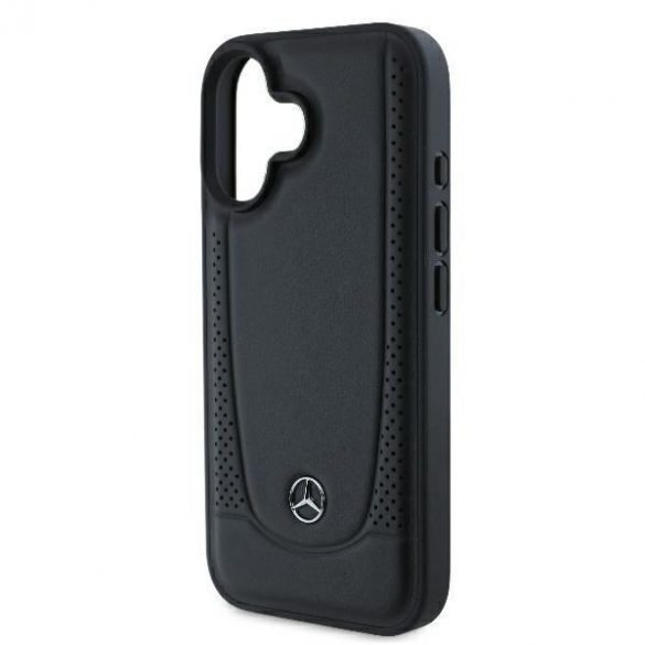 Mercedes MEHCP16SARMBK Husă din piele Urban Hard pentru iPhone 16 - Negru