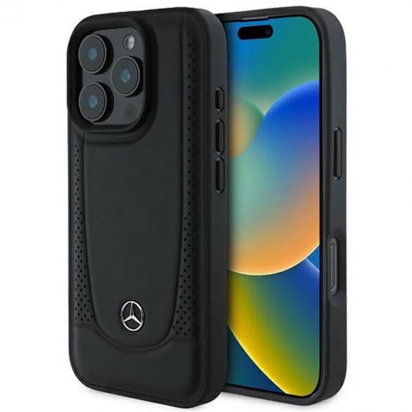 Mercedes MEHCP16LARMBK Husă din piele Urban Hard pentru iPhone 16 Pro - Negru