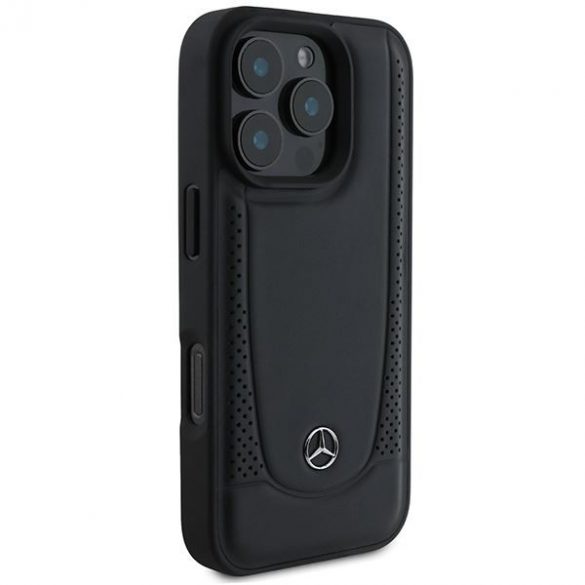 Mercedes MEHCP16LARMBK Husă din piele Urban Hard pentru iPhone 16 Pro - Negru