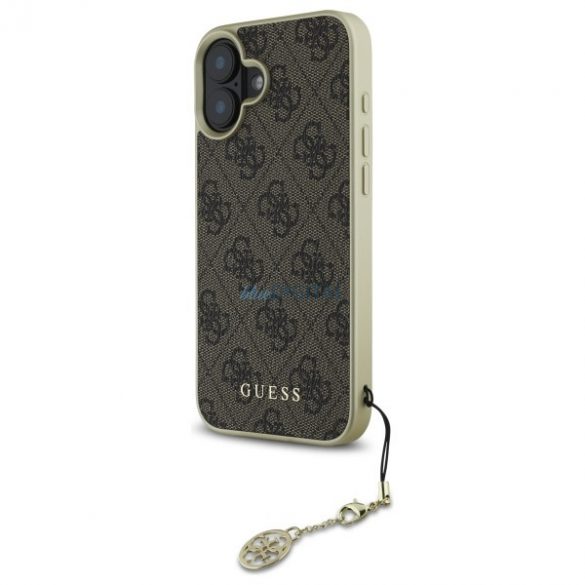 Guess GUHCP16SGF4GBR 4G Charms Collection husă tare pentru iPhone 16 - maro