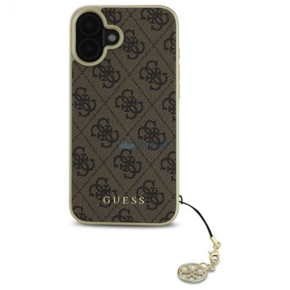 Guess GUHCP16SGF4GBR 4G Charms Collection husă tare pentru iPhone 16 - maro