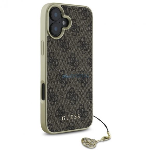 Guess GUHCP16SGF4GBR 4G Charms Collection husă tare pentru iPhone 16 - maro