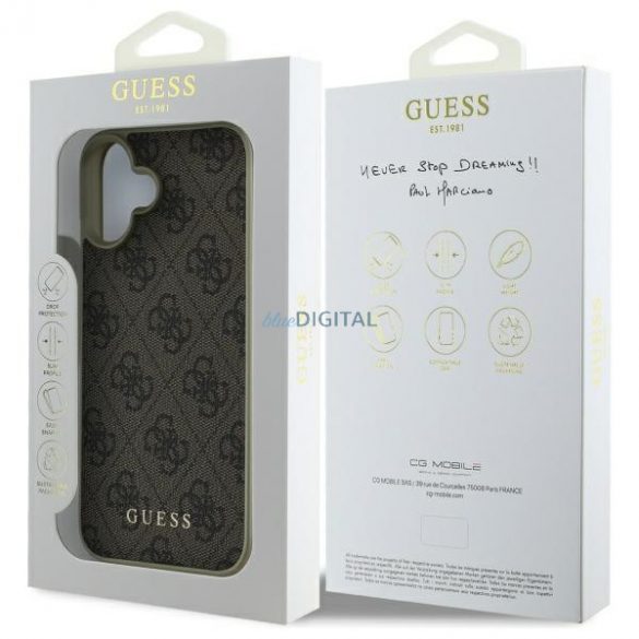 Guess GUHCP16SGF4GBR 4G Charms Collection husă tare pentru iPhone 16 - maro