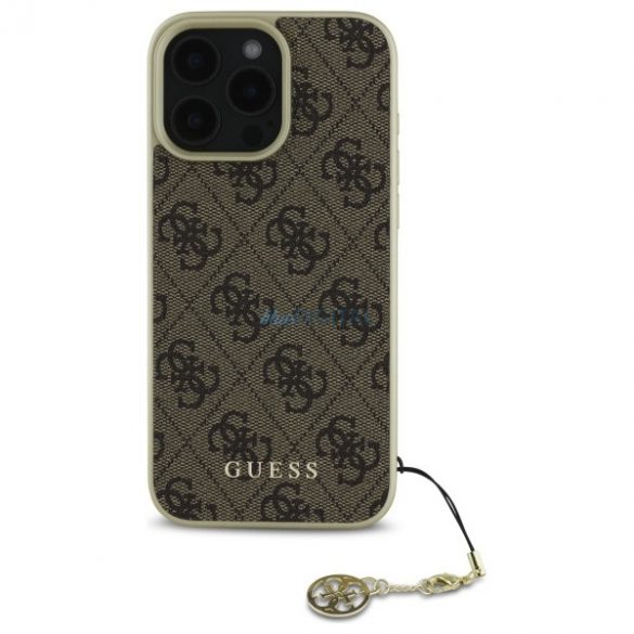 Guess GUHCP16LGF4GBR 4G Charms Collection husă tare pentru iPhone 16 Pro - maro