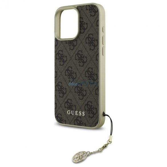 Guess GUHCP16LGF4GBR 4G Charms Collection husă tare pentru iPhone 16 Pro - maro