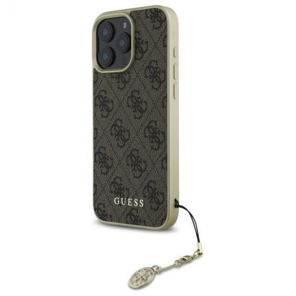 Guess GUHCP16XGF4GBR 4G Charms Collection carcasă tare iPhone 16 Pro Max - maro