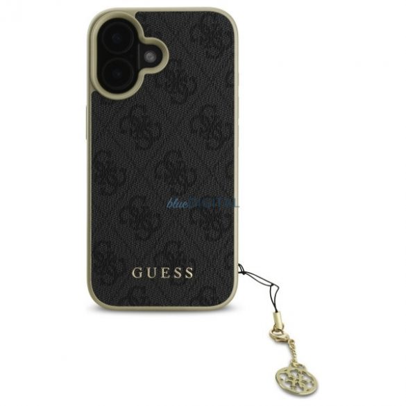 Guess GUHCP16SGF4GGR 4G Charms Collection husă tare pentru iPhone 16 - negru