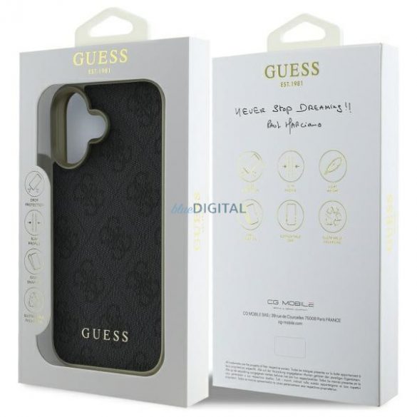 Guess GUHCP16SGF4GGR 4G Charms Collection husă tare pentru iPhone 16 - negru