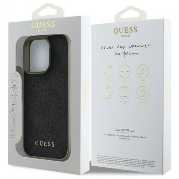 Guess GUHCP16XGF4GGR 4G Charms Collection husă tare iPhone 16 Pro Max - negru