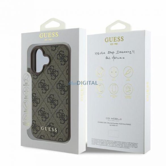 Guess GUHCP16SG4GFBR iPhone 16 brązowy/maro HC PU 4G Classic