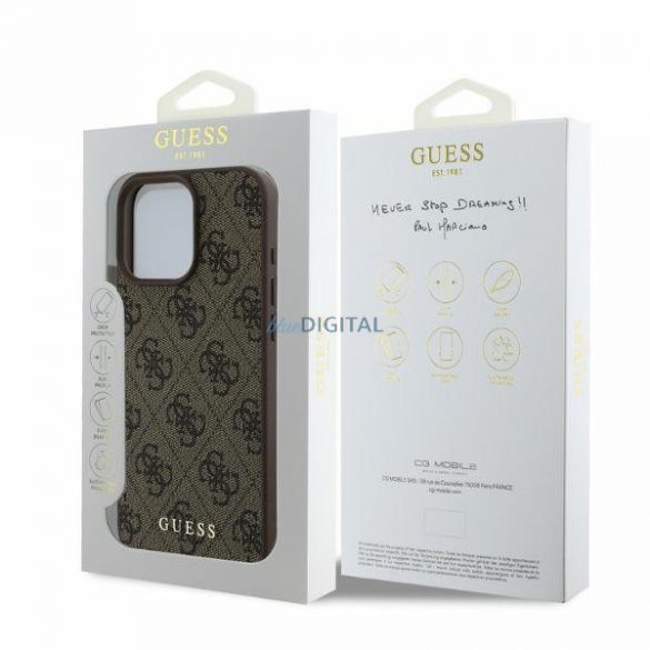 Guess GUHCP16LG4GFBR iPhone 16 Pro brązowy/maro HC PU 4G Classic