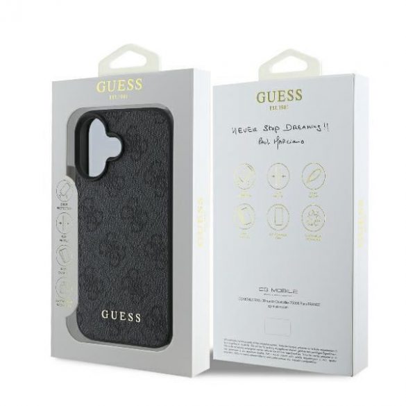 Guess GUHCP16MG4GFGR 4G Carcasă rigidă Classic pentru iPhone 16 Plus - negru