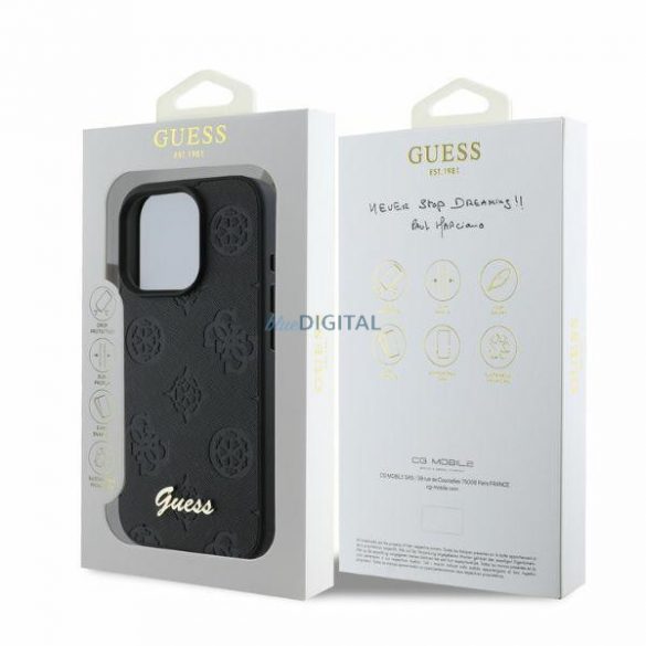 Guess GUHCP16LG4GFGR iPhone 16 Pro czarny/negru HC PU 4G Classic