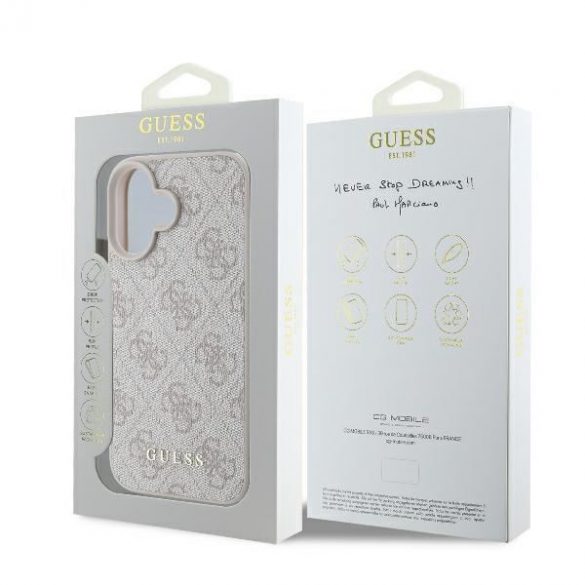 Guess GUHCP16MG4GFPI 4G Carcasă rigidă Classic pentru iPhone 16 Plus - roz