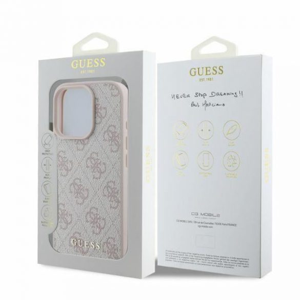 Guess GUHCP16LG4GFPI iPhone 16 Pro rożowy/roz HC PU 4G Classic