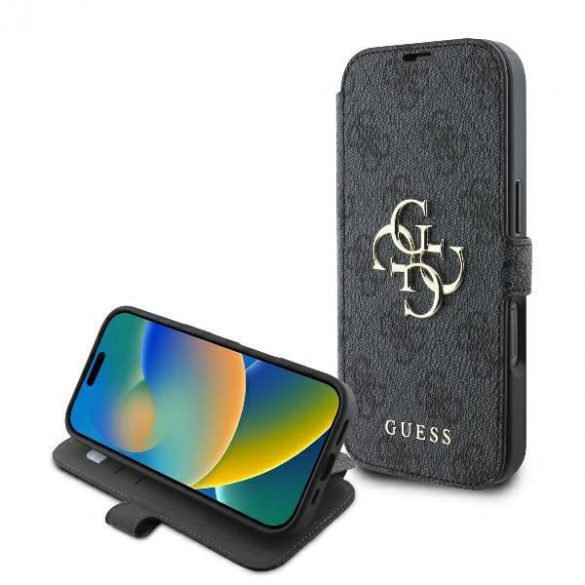 Guess GUBKP16L4GMGGR 4G Metal Logo carte caz iPhone 16 Pro - negru