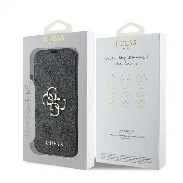 Guess GUBKP16L4GMGGR 4G Metal Logo carte caz iPhone 16 Pro - negru