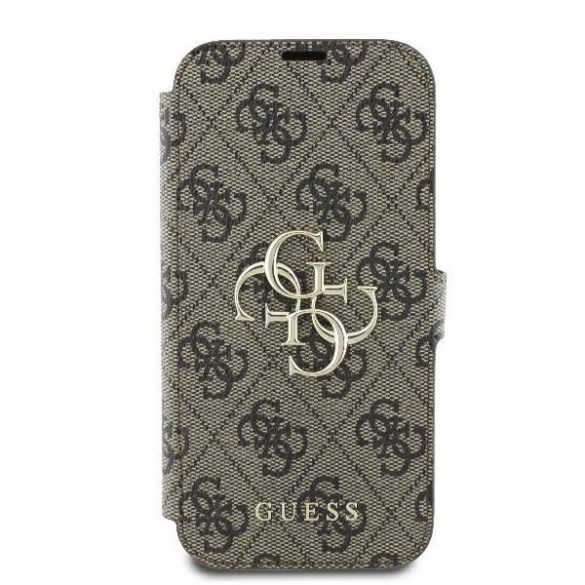 Guess GUBKP16S4GMGBR 4G Metal Logo Book caz iPhone 16 - maro