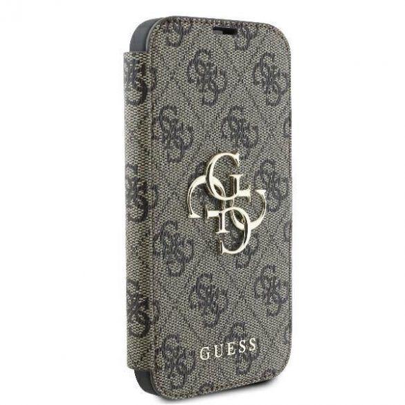 Guess GUBKP16S4GMGBR 4G Metal Logo Book caz iPhone 16 - maro