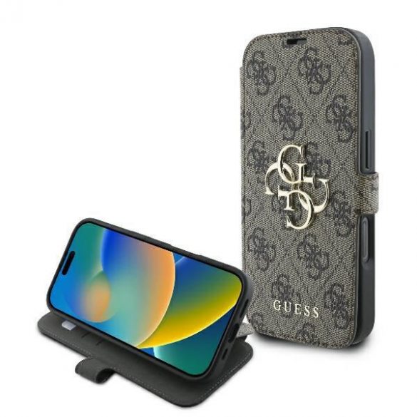 Guess GUBKP16L4GMGBR 4G Metal Logo carte caz iPhone 16 Pro - maro