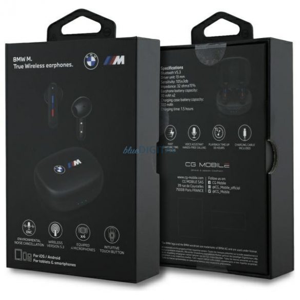 BMW BMBEMIATP20LOK Logouri imprimate TWS Căști Bluetooth wireless - negru