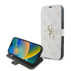 Guess GUBKP16S4GMGPI 4G Metal Logo Book caz iPhone 16 - roz