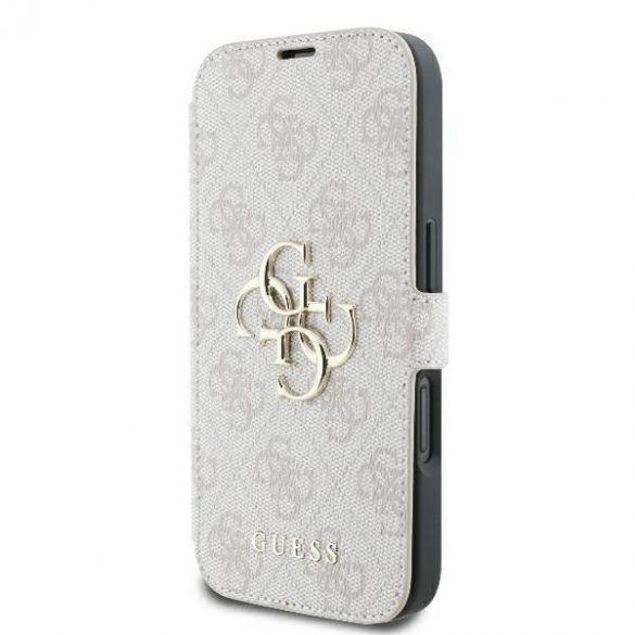 Guess GUBKP16S4GMGPI 4G Metal Logo Book caz iPhone 16 - roz