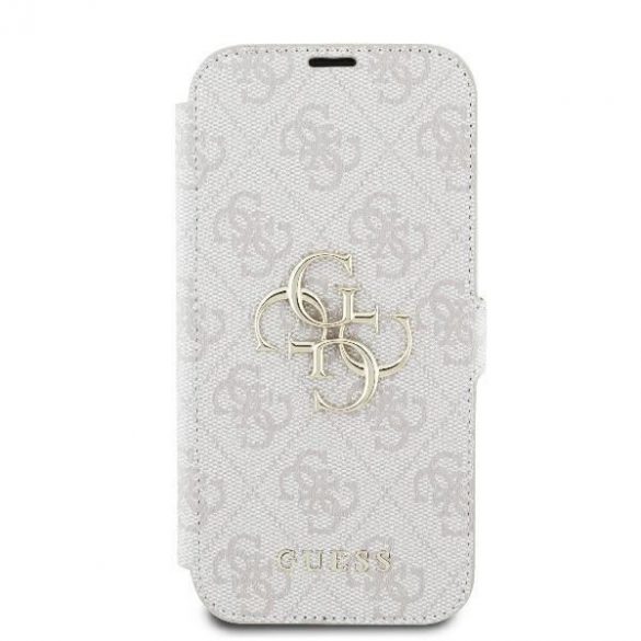 Guess GUBKP16S4GMGPI 4G Metal Logo Book caz iPhone 16 - roz