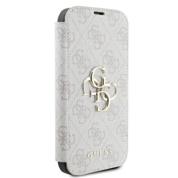 Guess GUBKP16S4GMGPI 4G Metal Logo Book caz iPhone 16 - roz