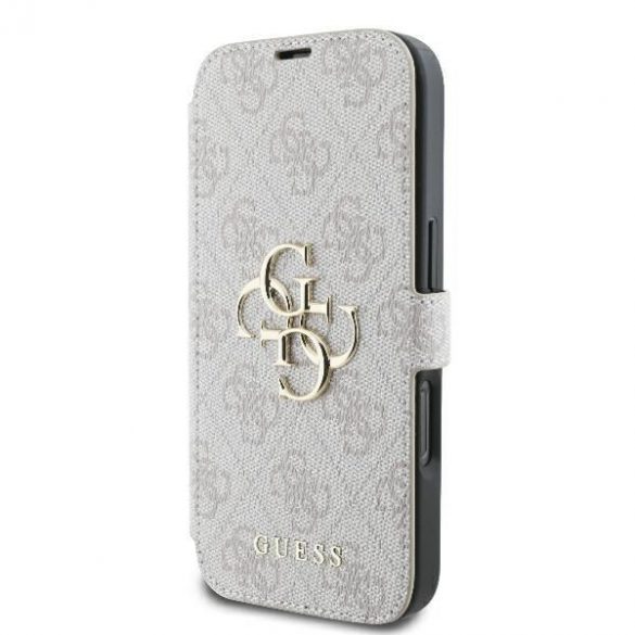 Guess GUBKP16L4GMGPI 4G Metal Logo carte caz iPhone 16 Pro - roz