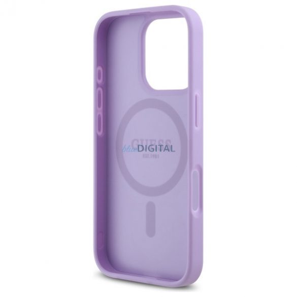 Guess GUHMP16LPSAHMCU Saffiano Geantă tare compatibilă MagSafe pentru iPhone 16 Pro - violet