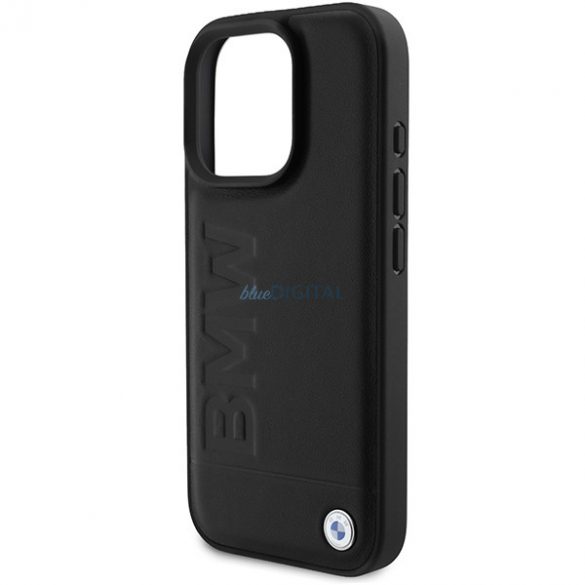 BMW BMHCP16LSLLBK Carcasă din piele Hot Stamp pentru iPhone 16 Pro - negru