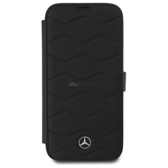 Mercedes MEBKP16X23RWRSK MB Waves Raft din piele pentru iPhone 16 Pro - negru