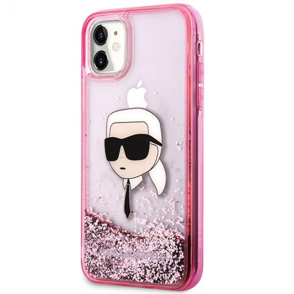 Karl Lagerfeld KLHCN61LNKHCP iPhone 11/ XR husă rigidă rozowy/roz Glitter Karl Head