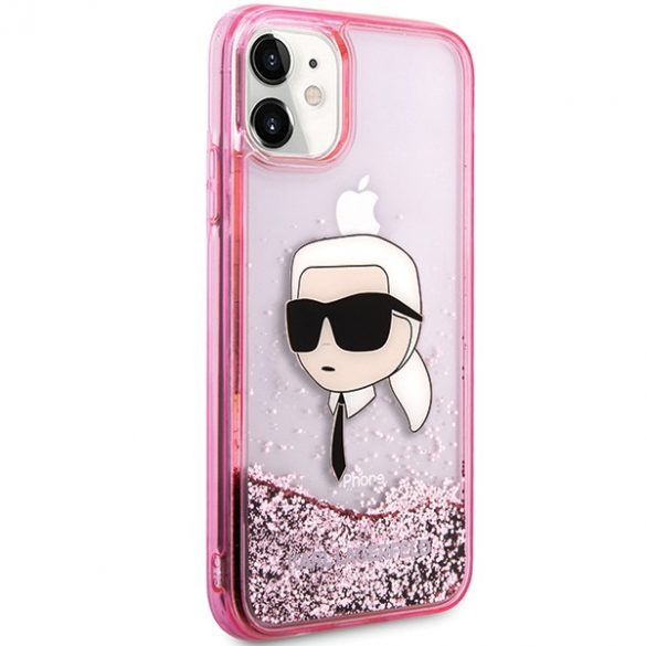 Karl Lagerfeld KLHCN61LNKHCP iPhone 11/ XR husă rigidă rozowy/roz Glitter Karl Head