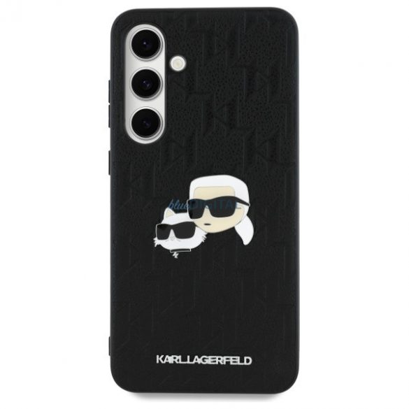 Karl Lagerfeld KLHCS24FEPGKLKCPK Monogram Karl&Chaoupette Head Pin Hard Case Samsung Galaxy S24 FE - negru