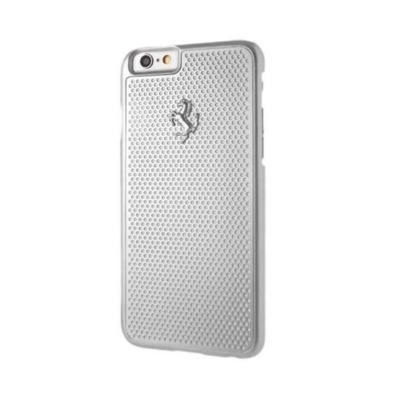 Carcasă rigidă Ferrari FEPEHCP6SI pentru iPhone 6/6S, din aluminiu perforat, srebrny/argintiu