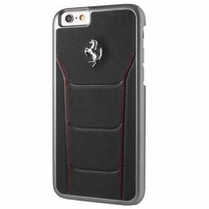 Carcasă rigidă Ferrari FESEHCP6BKR pentru iPhone 6/6S 488 negru/roșu cu cusături