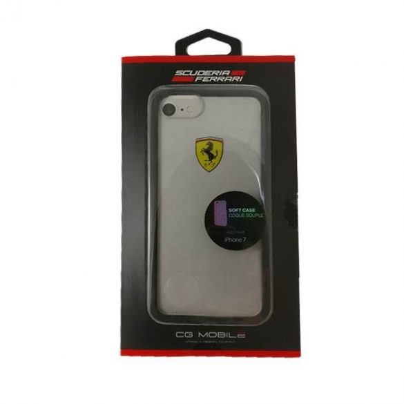 Carcasă rigidă Ferrari FEHCRFP7BK pentru iPhone 7/8 /SE 2020 / SE 2022 transparent/negru