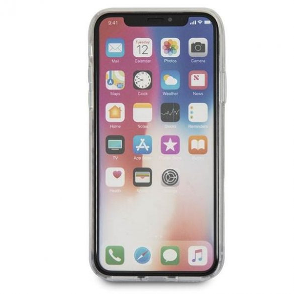 Husa tare transparenta Guess GUHCPXROSTR iPhone X Husa Flower Desire trandafir rosu