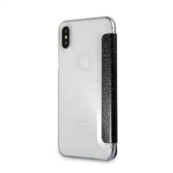 Karl Lagerfeld KLFLBKPXVDCBK Husă carte neagră Valentine pentru iPhone X/Xs