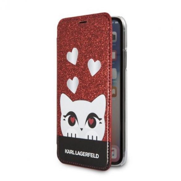 Karl Lagerfeld KLFLBKPXVDCRE husă pentru iPhone X/XS roșu/czerwony carte Valentine