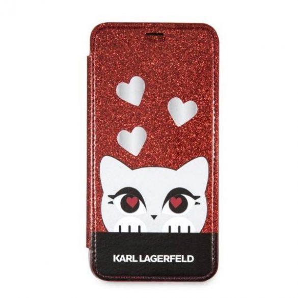 Karl Lagerfeld KLFLBKPXVDCRE husă pentru iPhone X/XS roșu/czerwony carte Valentine